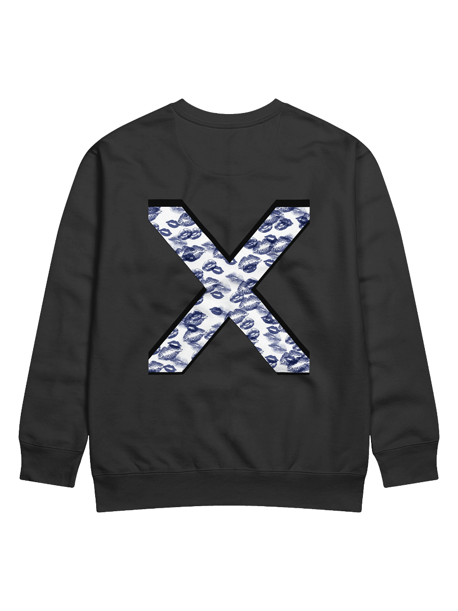 White X Dark Blue Lipstick Kisses | Crewneck product image (1)