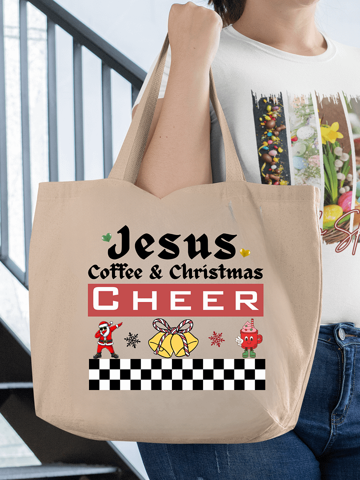 Jesus, Coffee & Christmas Cheer Mug and Tote Set | Christian Coffee Lover Gift | Faith Holiday Gift for Believers & Moms product image (1)