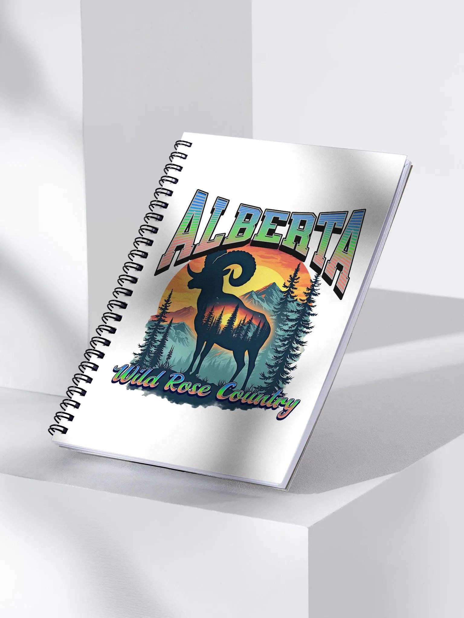 Alberta Wild Rose Country Rocky Mountain Bighorn Sheep Spiral Notebook product image (3)