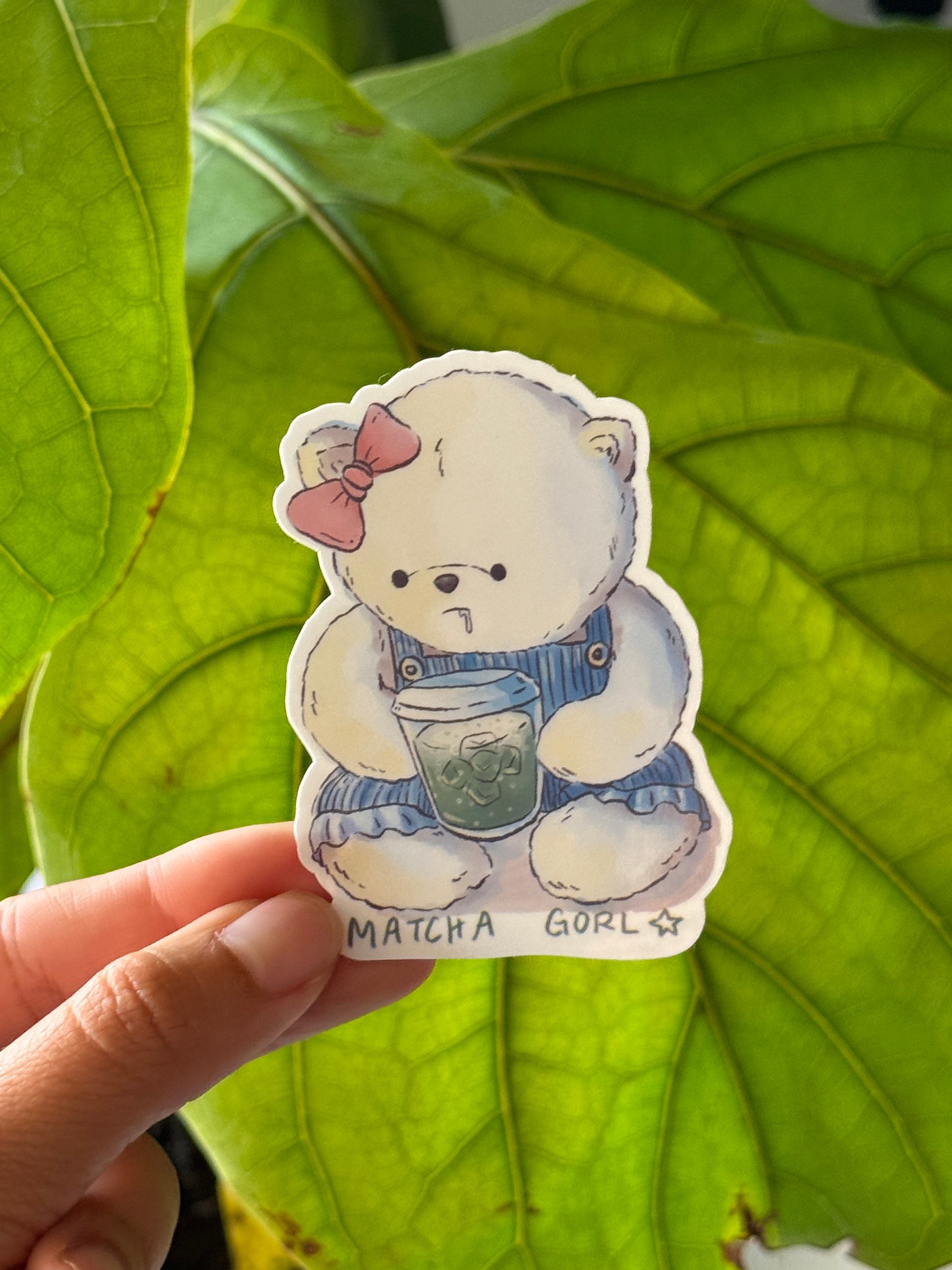 Matcha Gorl Amber Beary Waterproof Vinyl Sticker product image (5)