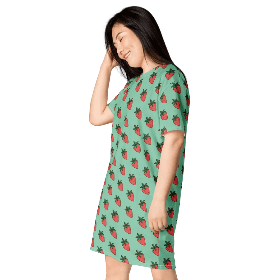 Vibrant Floral Swirl All-Over Dress Strawberry Green Back product image (3)