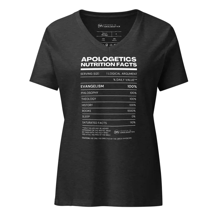 Apologetics Nutrition Facts Women's V-Neck T-Shirt product image (1)