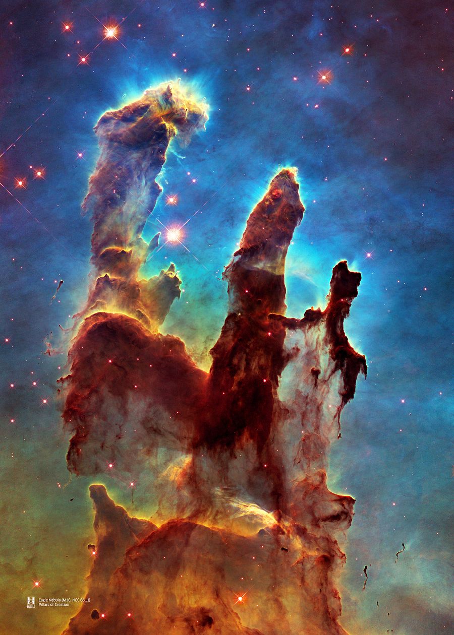 The Pillars of Creation. Eagle Nebula (M16, NGC 6611), NASA Hubble Space Telescope — Hi-Res Space poster, science poster, space photo product image (29)