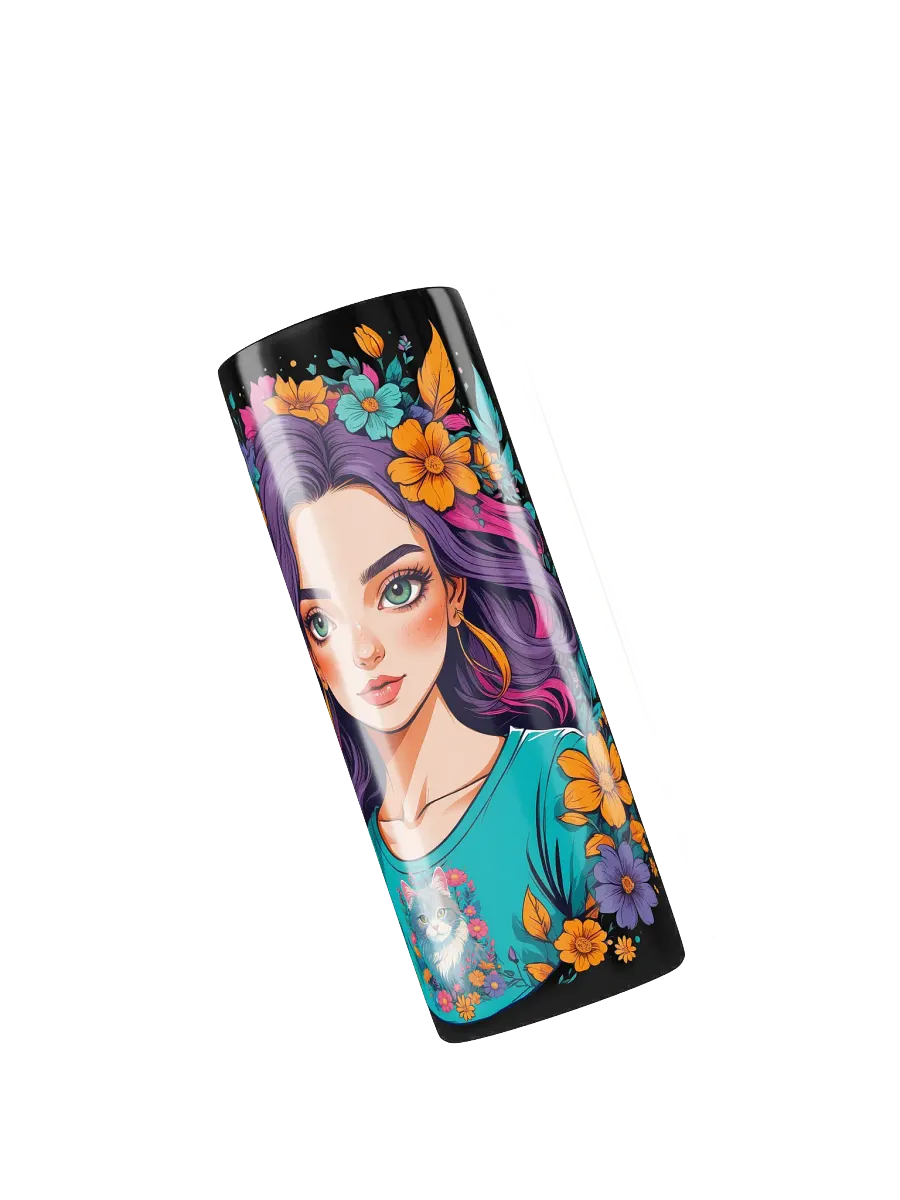 Bloomcore Flower Girl 20 oz Skinny Stainless Steel Tumbler - Black - v2 product image (5)