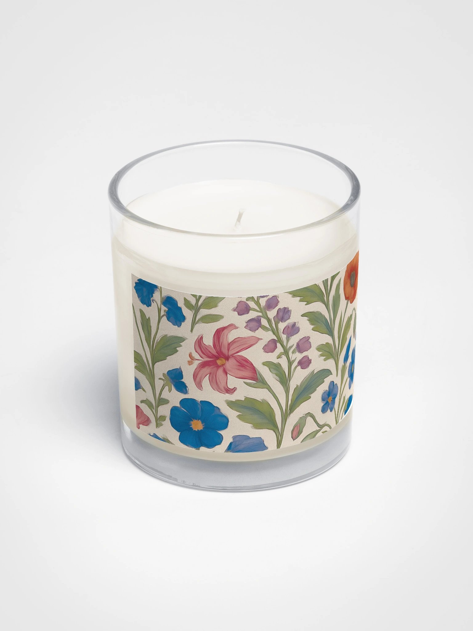 Soy Wax Candle with Floral Design – Botanical Jar Candle for Home Décor product image (2)