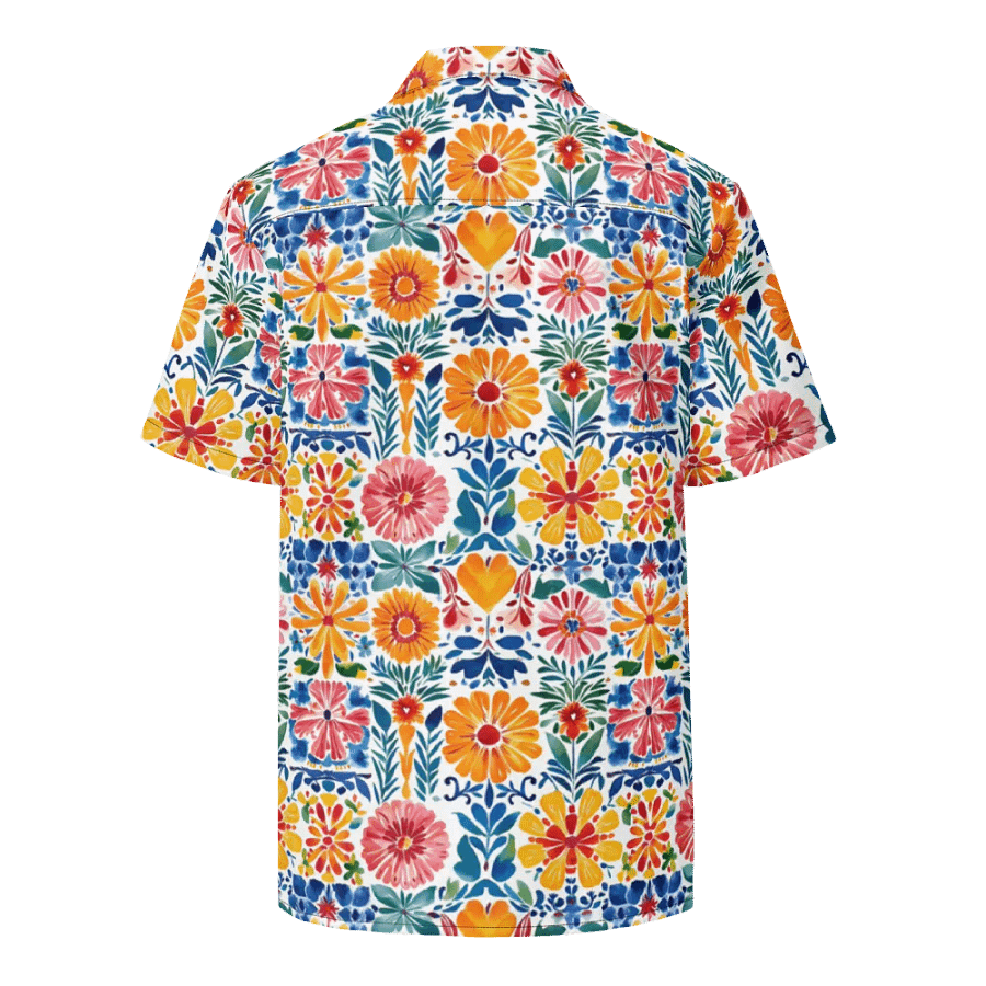Folk Art Floral Pattern-Seamless Mexican Papel Picado Hawaiian Shirt product image (2)