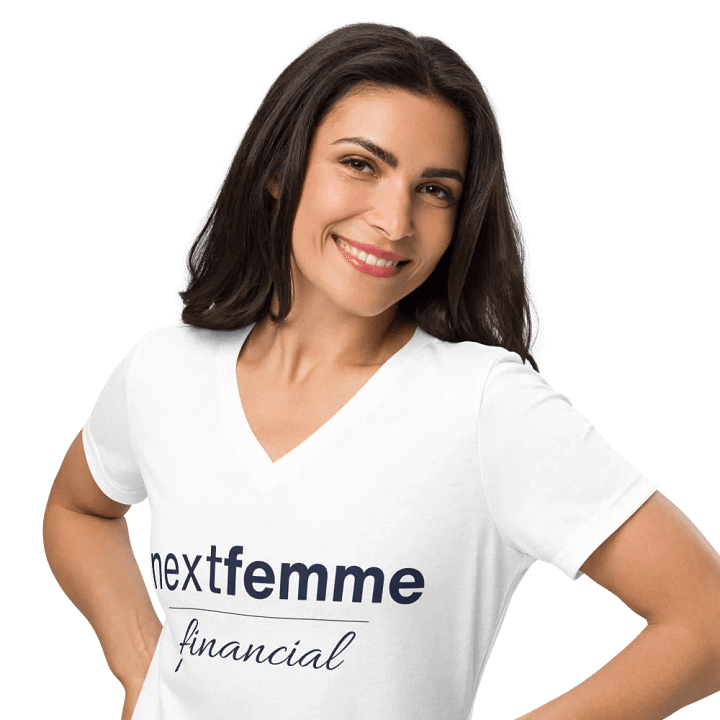 Relaxed V-Neck Tee with Navy Logotype product image (2)