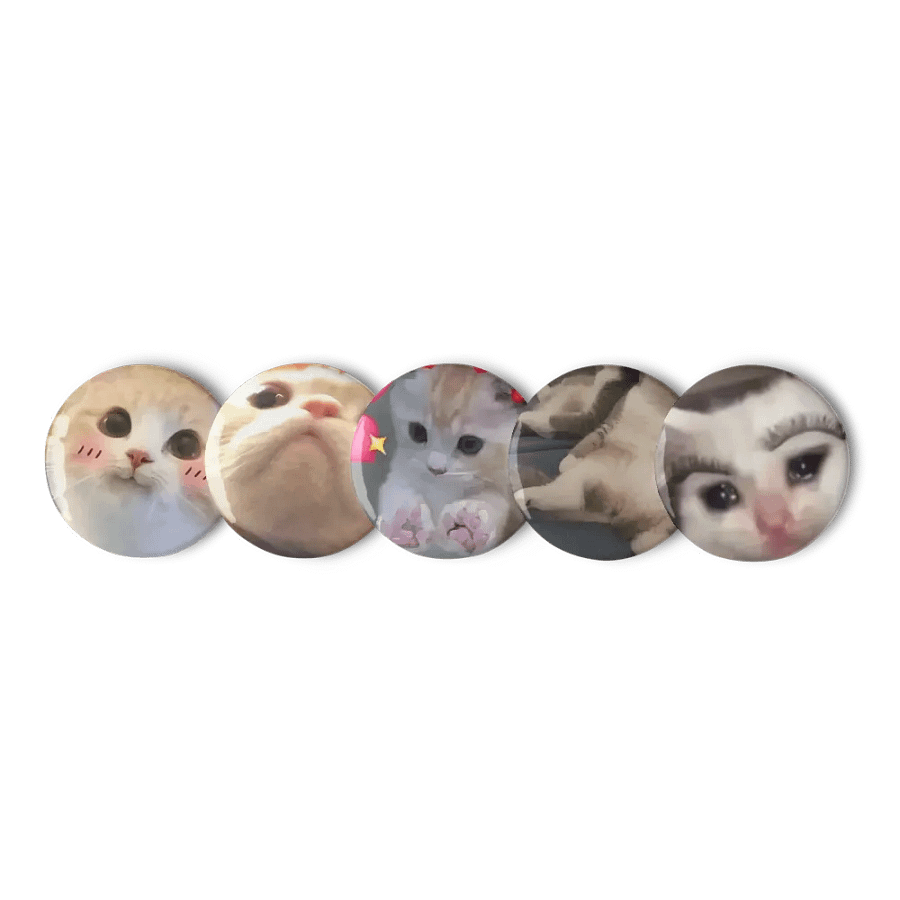 Set of Pin Buttons: Meme Cats 39 product image (9)