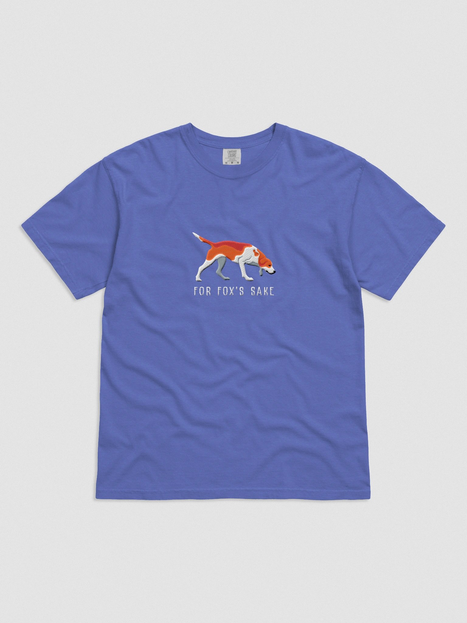 For Fox's Sake T-Shirt(Embroidered) of an American Foxhound(Red & White) product image (4)