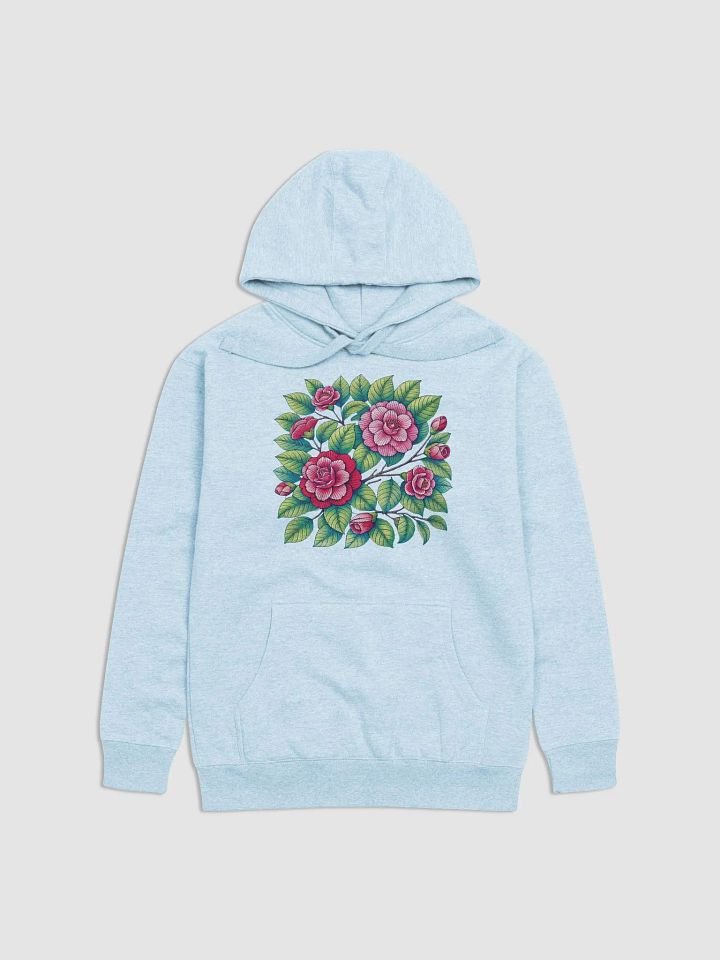 Cotton Heritage Unisex Premium Hoodie | AI-Crafted Camellia Flower Design product image (2)