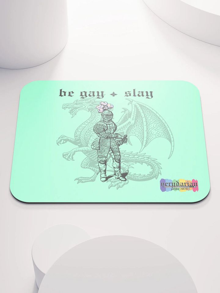 🗡️be gay & slay teal mousepad pride 2025🗡️ product image (1)