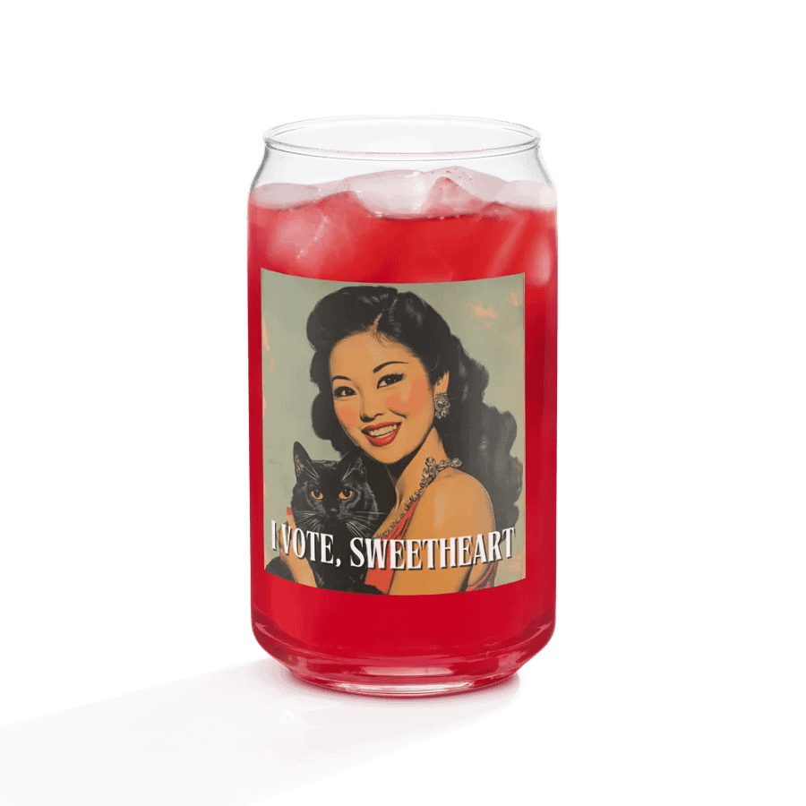 I Vote Sweetheart 3 Can-Shaped Glass product image (5)