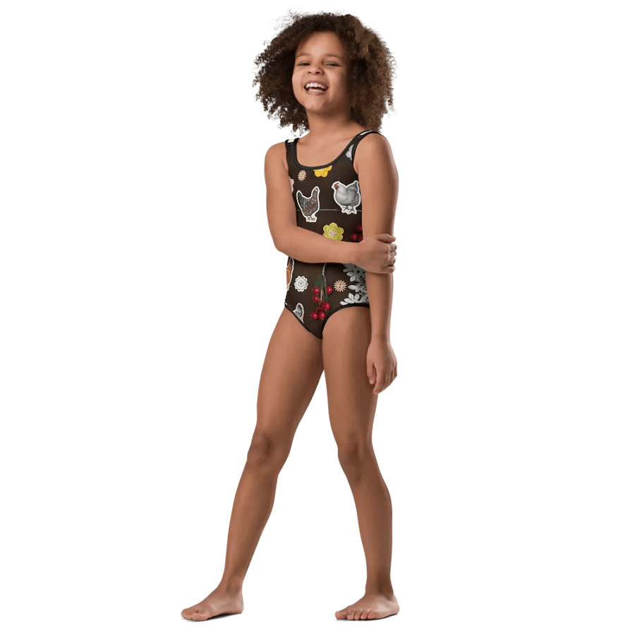 Chicken n Flowers Kids Swim Suit product image (10)