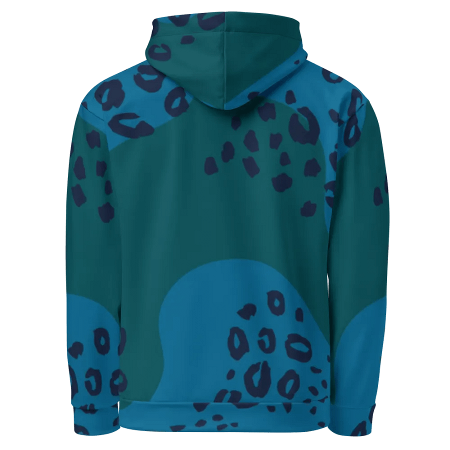 Teal Leopard Abstract Recycled Hoodie product image (7)