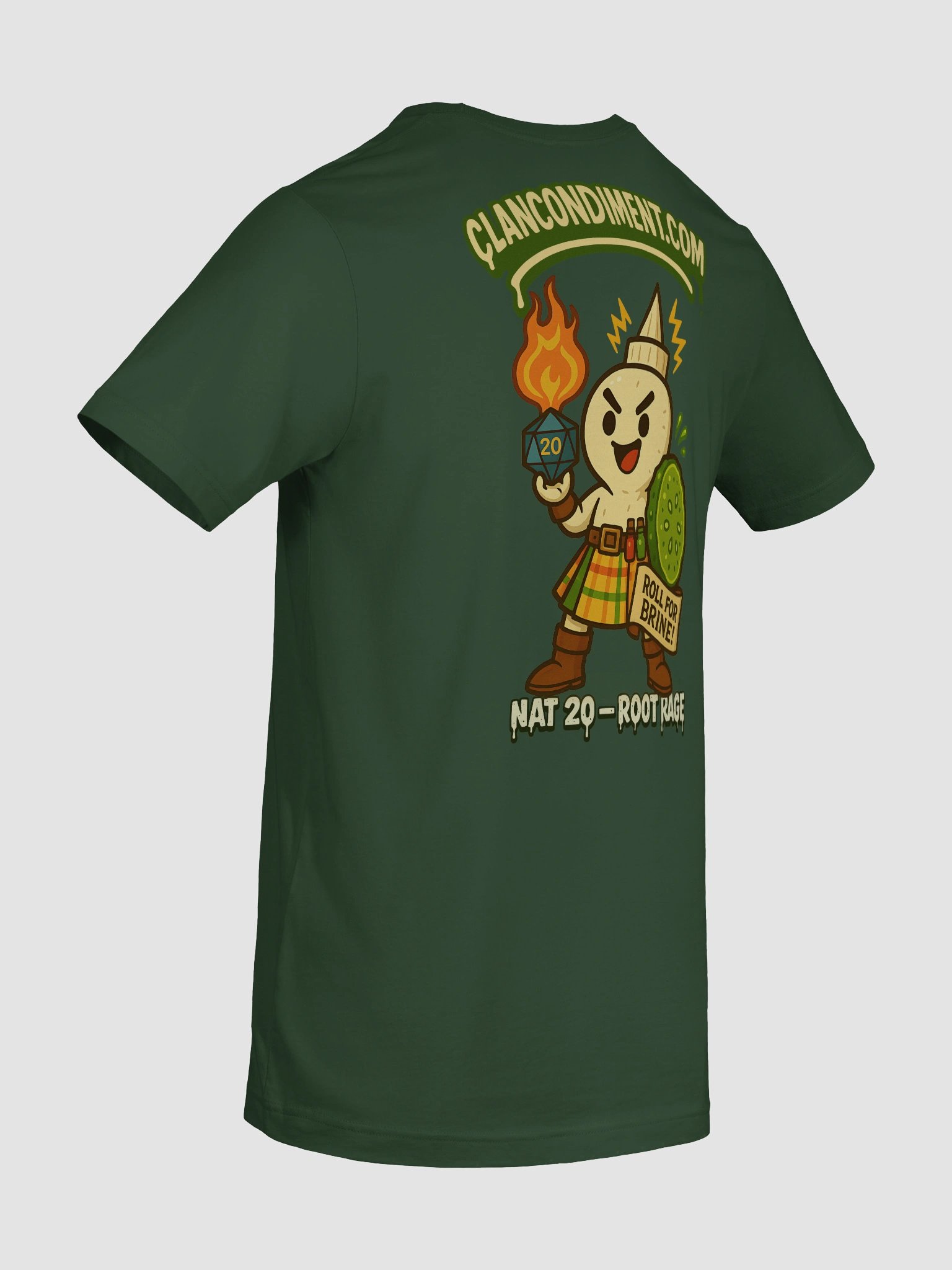 NAT 20 Root Rage Horseradish Tee | Tabletop RPG T-Shirt product image (4)