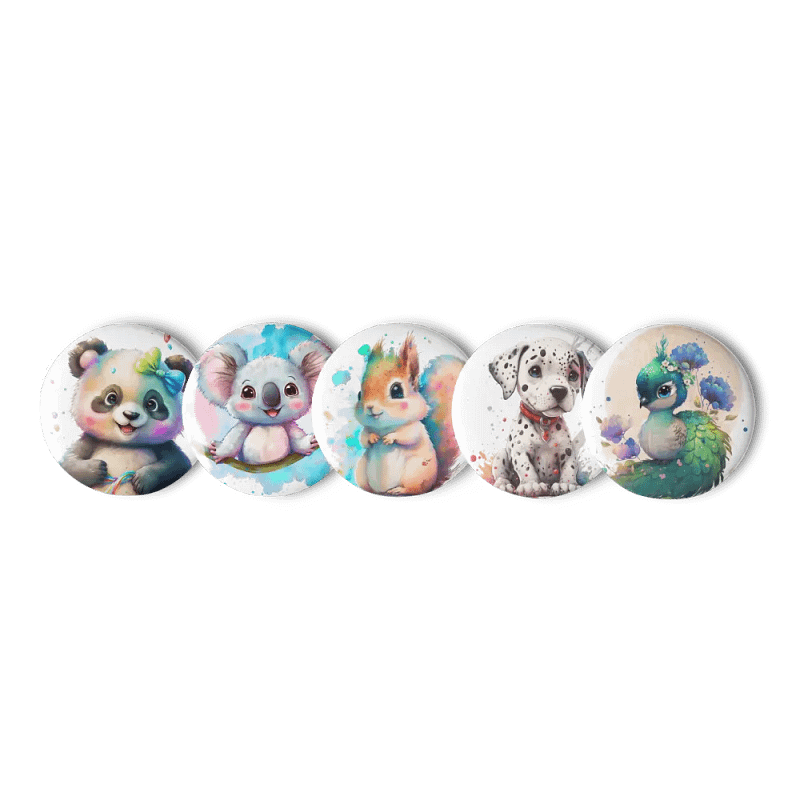 Cute Party Pin Buttons Set
