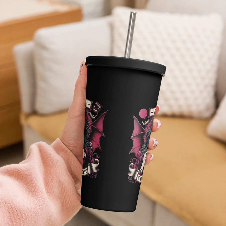 Coffee Is My Blood Type - Insulated Tumbler with a Straw product image (18)