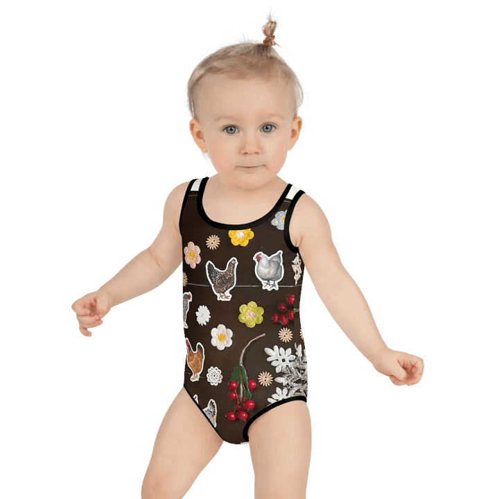 Chicken n Flowers Kids Swim Suit product image (2)