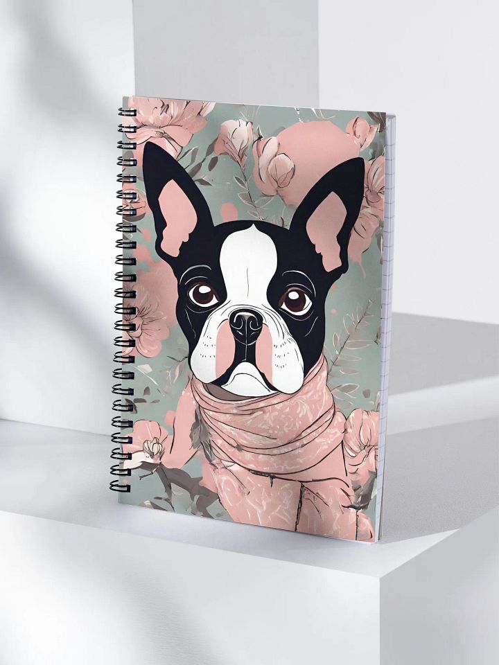 Floral Boston Terrier Spiral Notebook product image (1)