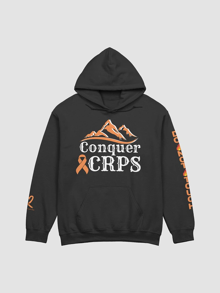 OFFICIAL Conquer CRPS Do Not Touch LEFT Arm Hoodie- White Print product image (1)