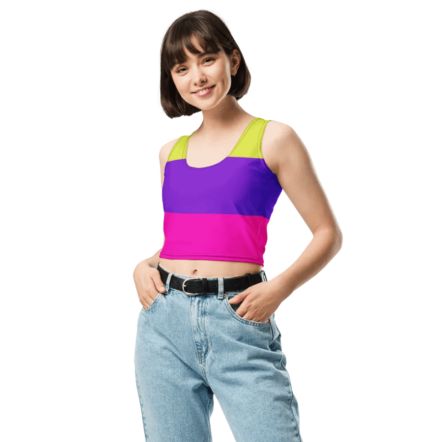 Color Block Crop Top T-Shirt product image (9)