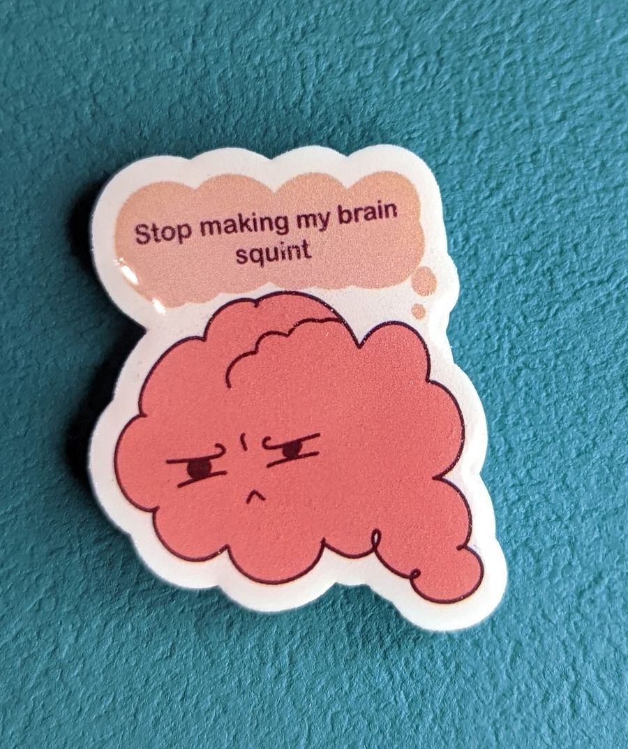 Squint Brain - Keychain, magnet, or pin product image (3)