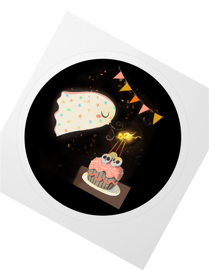 Little Ghost Birthday Party - Vinyl Birthday Sticker product image (1)
