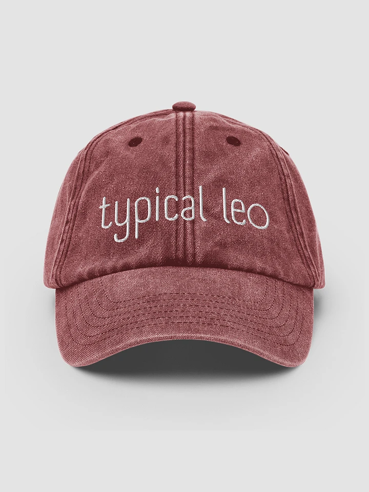 Typical Leo White on Red Vintage Wash Dad Hat product image (2)
