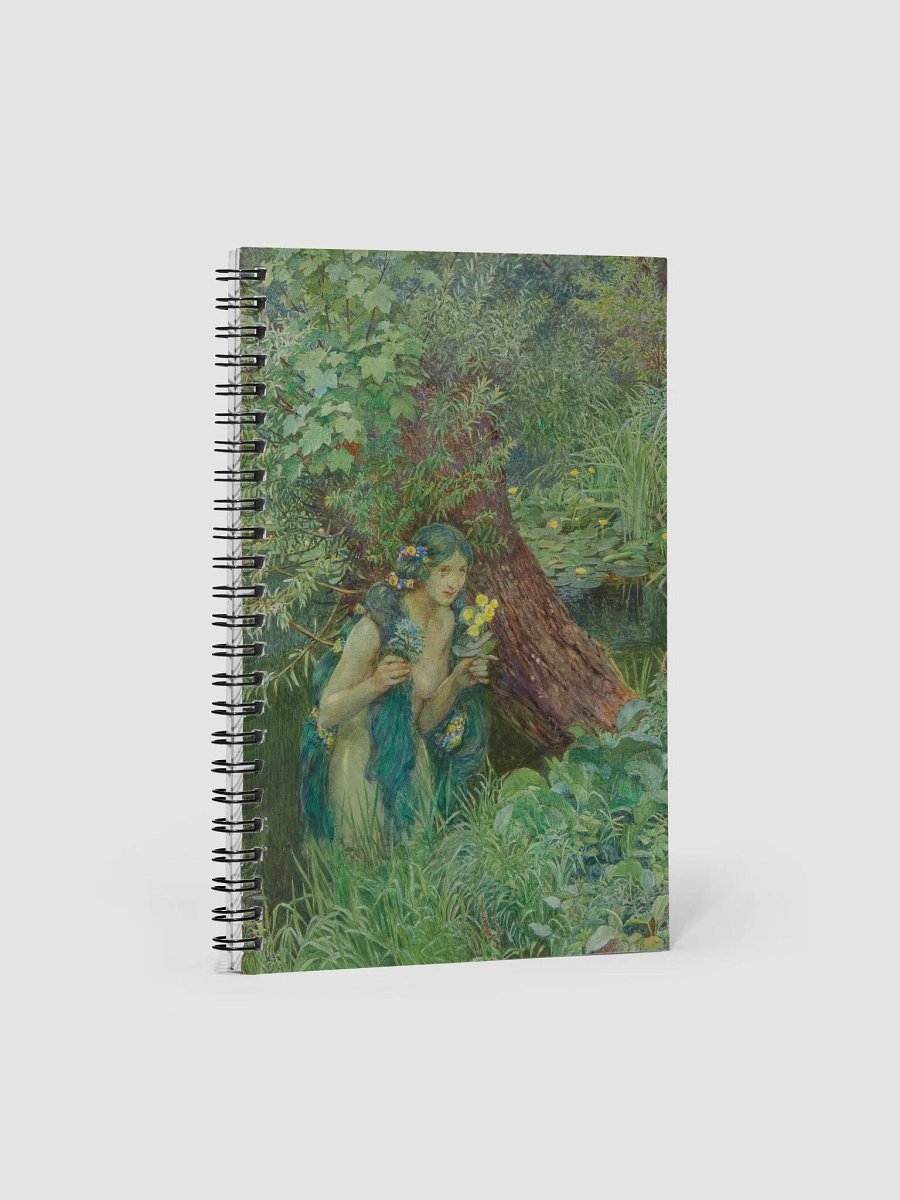 ''With goodly greenish locks, all loose untied'' by Eleanor Fortescue-Brickdale Spiral Notebook product image (4)