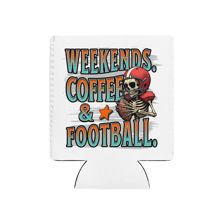 Weekends Coffee And Football Skeleton Vibes Can Cooler product image (1)