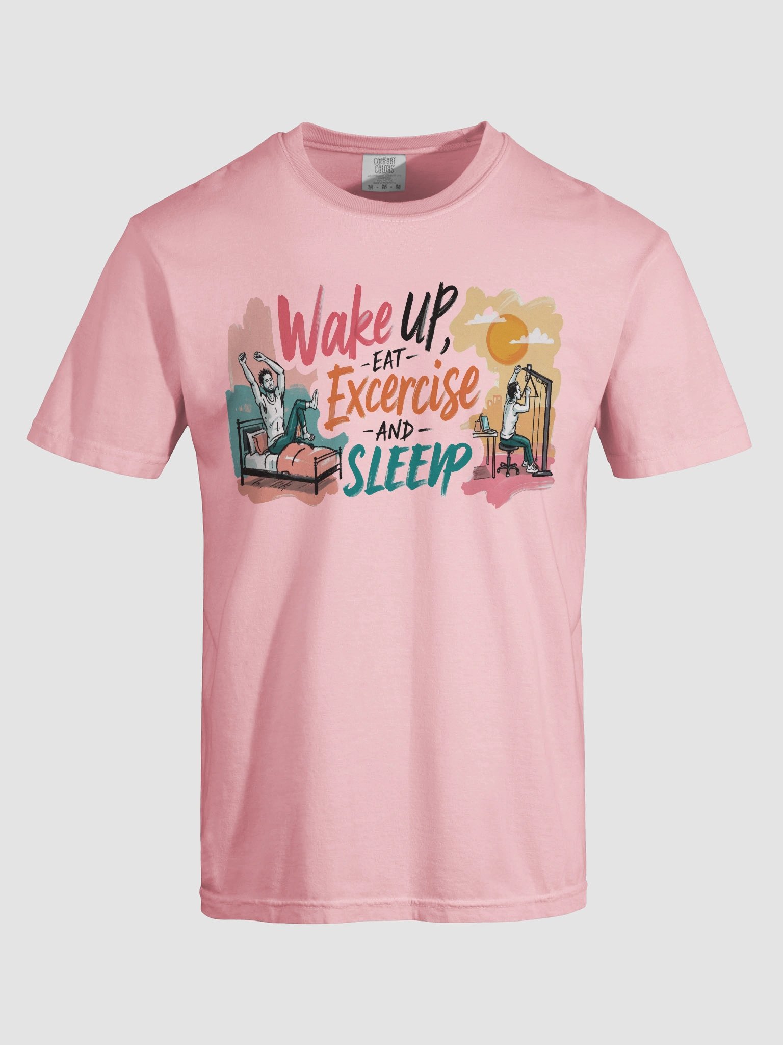 Sunrise Fitness Motivation | Wake-Up Workout Art Heavyweight T-Shirt product image (35)