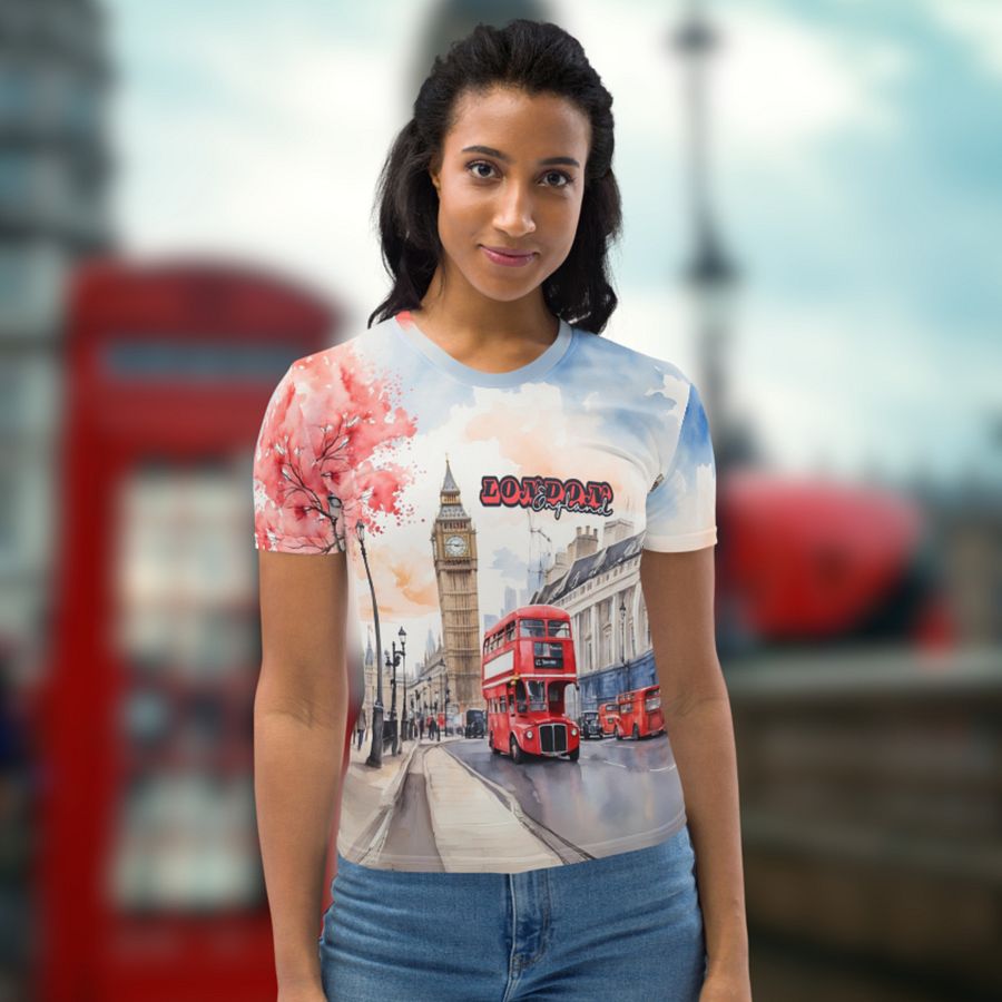 London England Watercolor All Over Print T-shirt product image (8)