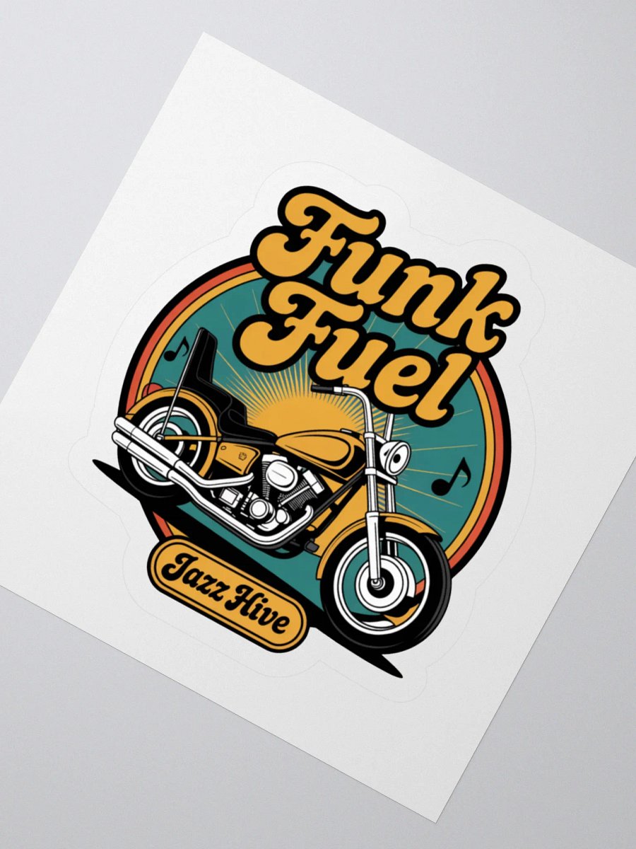 Funk Fuel Retro Motorcycle Sticker – 70s Vintage Biker Groove Decal product image (5)
