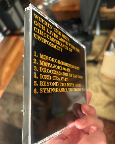 Moldy Cheese Records: A test print of Beyond the meta from a couple weeks ago. We’re getting there.