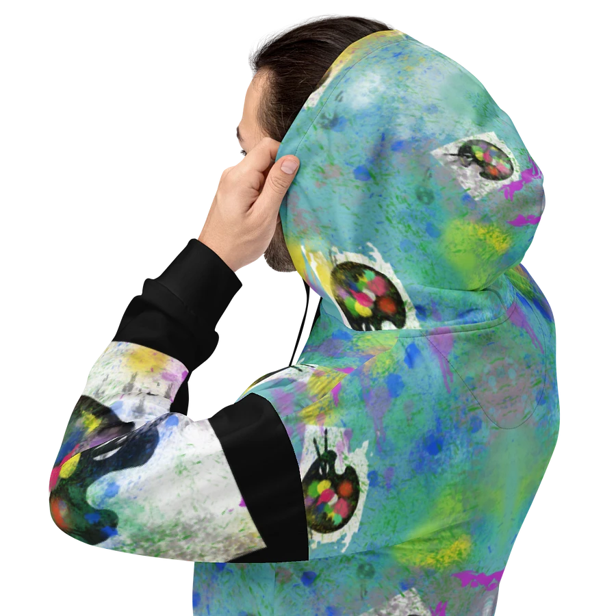 Splatter-Wear #3 All-Over-Print Unisex Hoodie/Aqua product image (7)