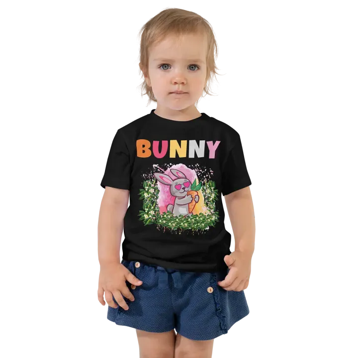 Bunny Cute Funny Colorful Bella+ Canvas Toddler T-Shirt – Best Gift for Boys and Girls product image (1)