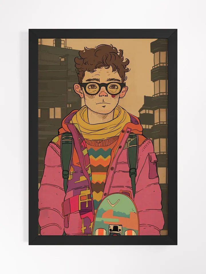 City Skater Pop Art Poster - Framed product image (1)