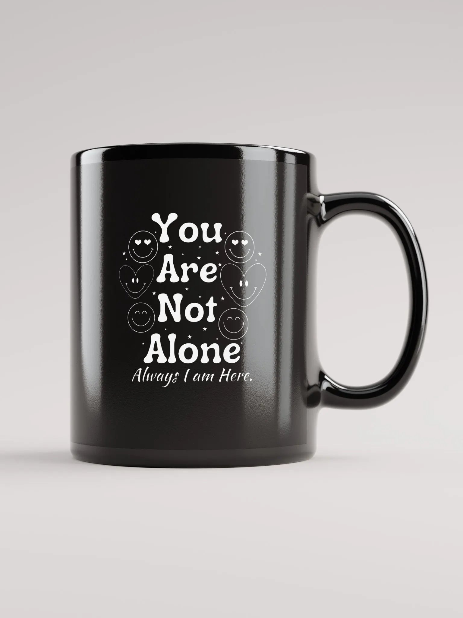 You Are Not Alone Ceramic Mug - Black product image (1)