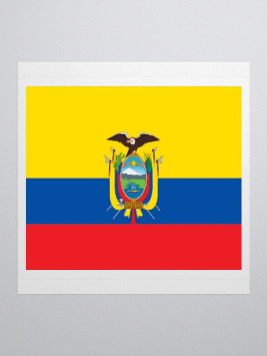Ecuador Flag Sticker | Coat of Arms Design | Durable Vinyl | 3 Sizes product image (1)