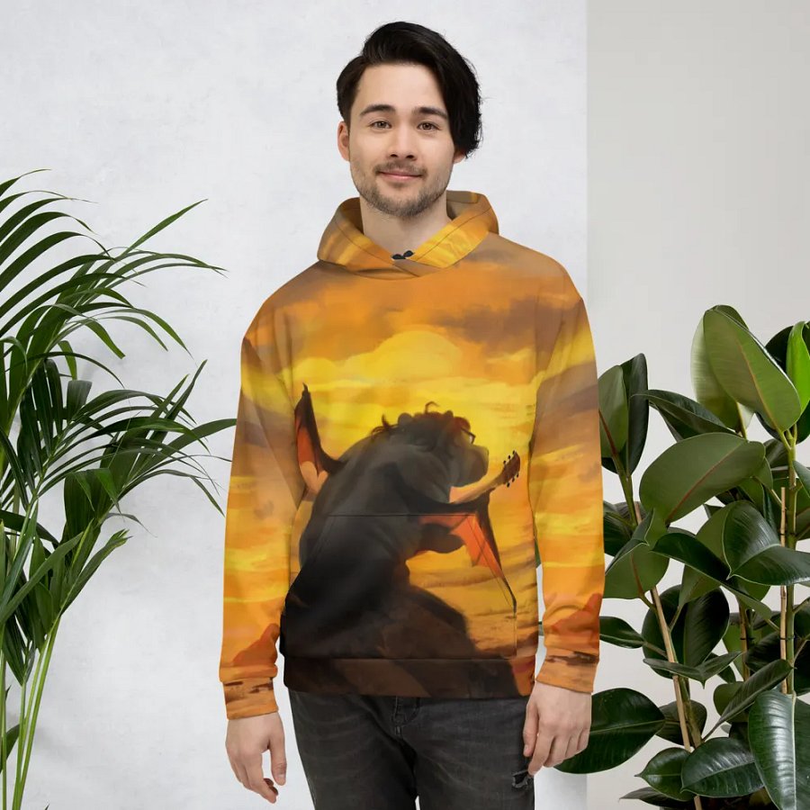 Orange Hippo Fullprint Hoodie product image (4)