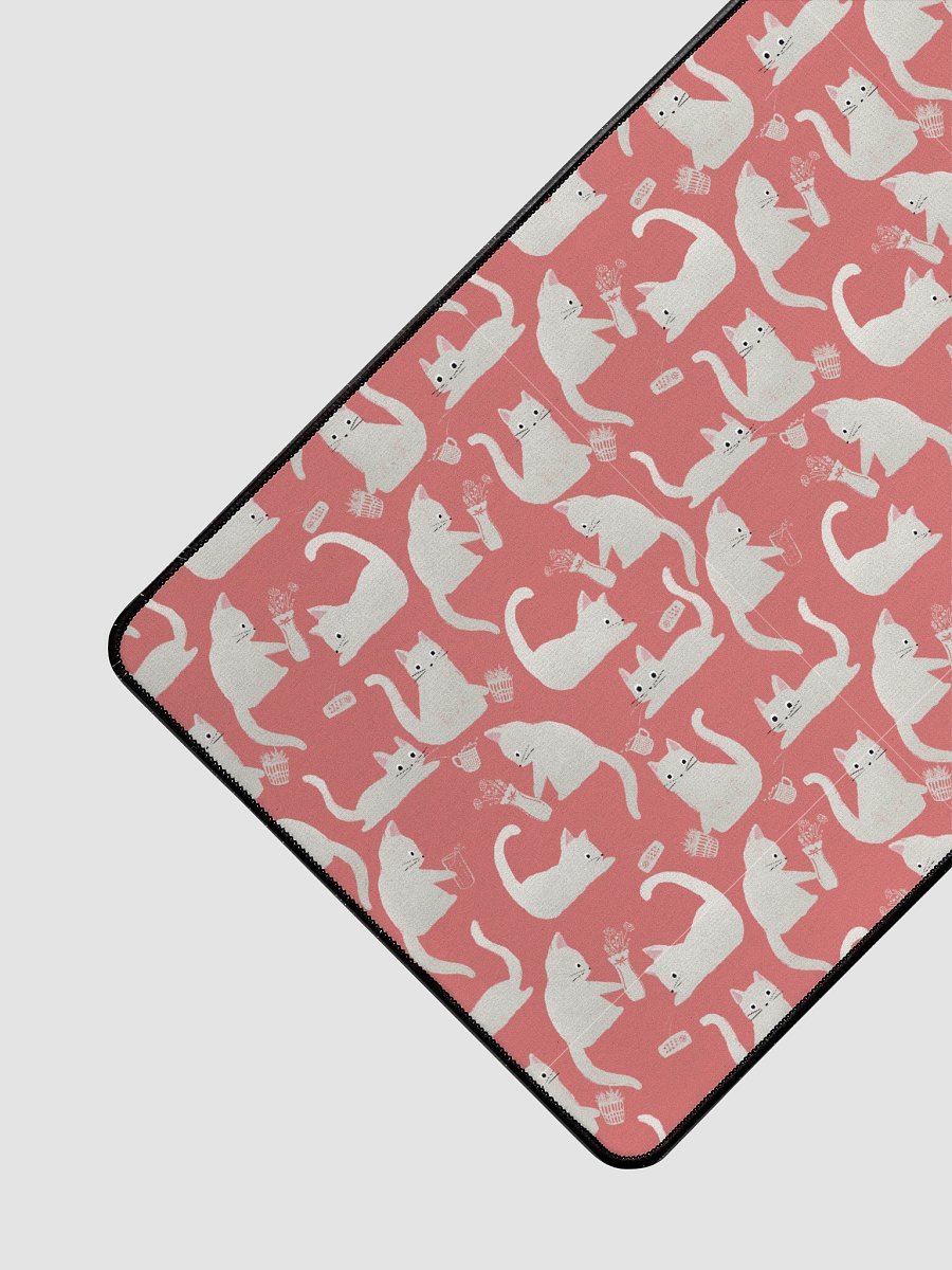 Bad Cats Knocking Stuff Over Patterned Desk Mat, Pink product image (3)
