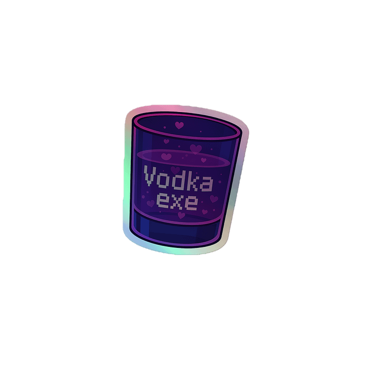 Pixelated Vodka.exe Holographic Sticker product image (1)