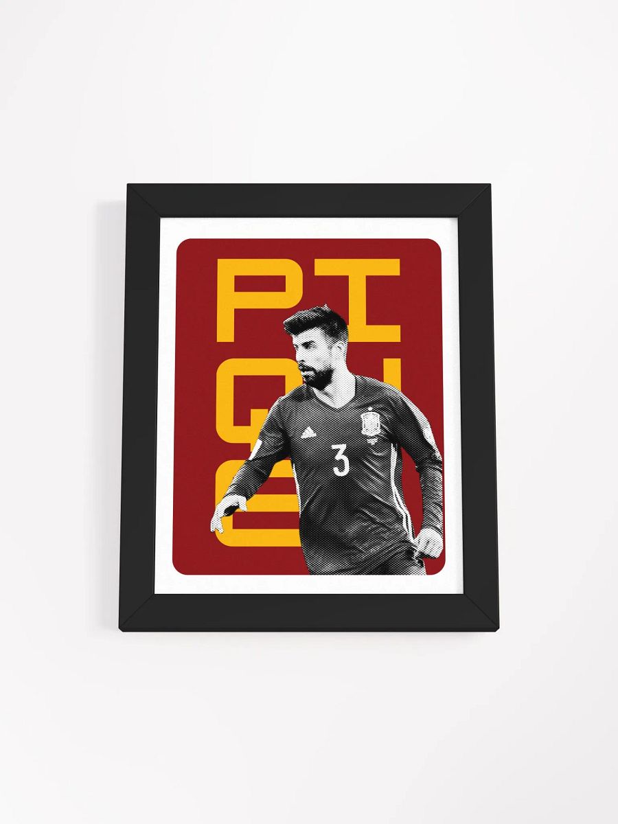 Gerard Piqué BW Spain Name Art Framed Print product image (2)
