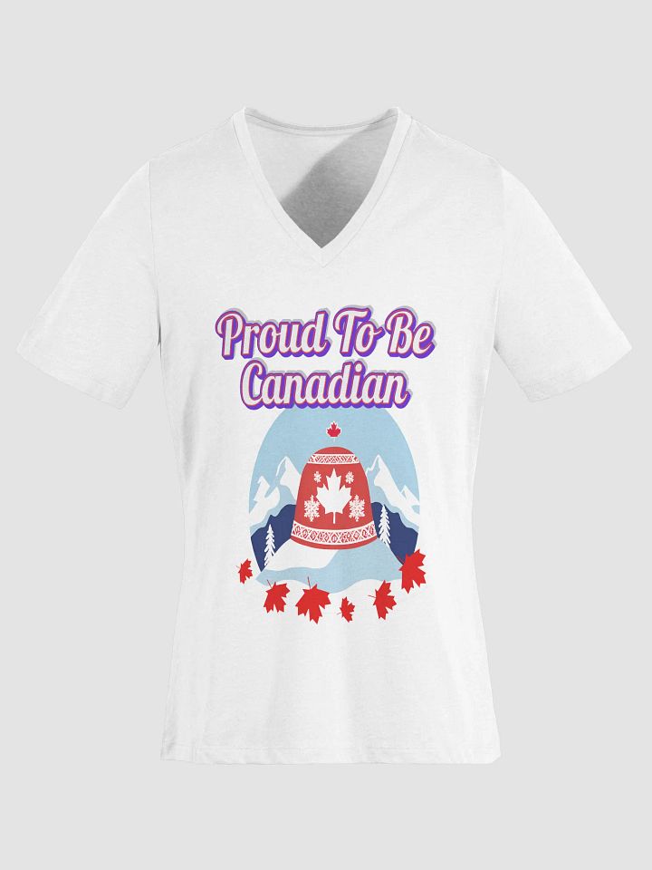 Canadian Winter Vibes V-Neck Tee product image (27)