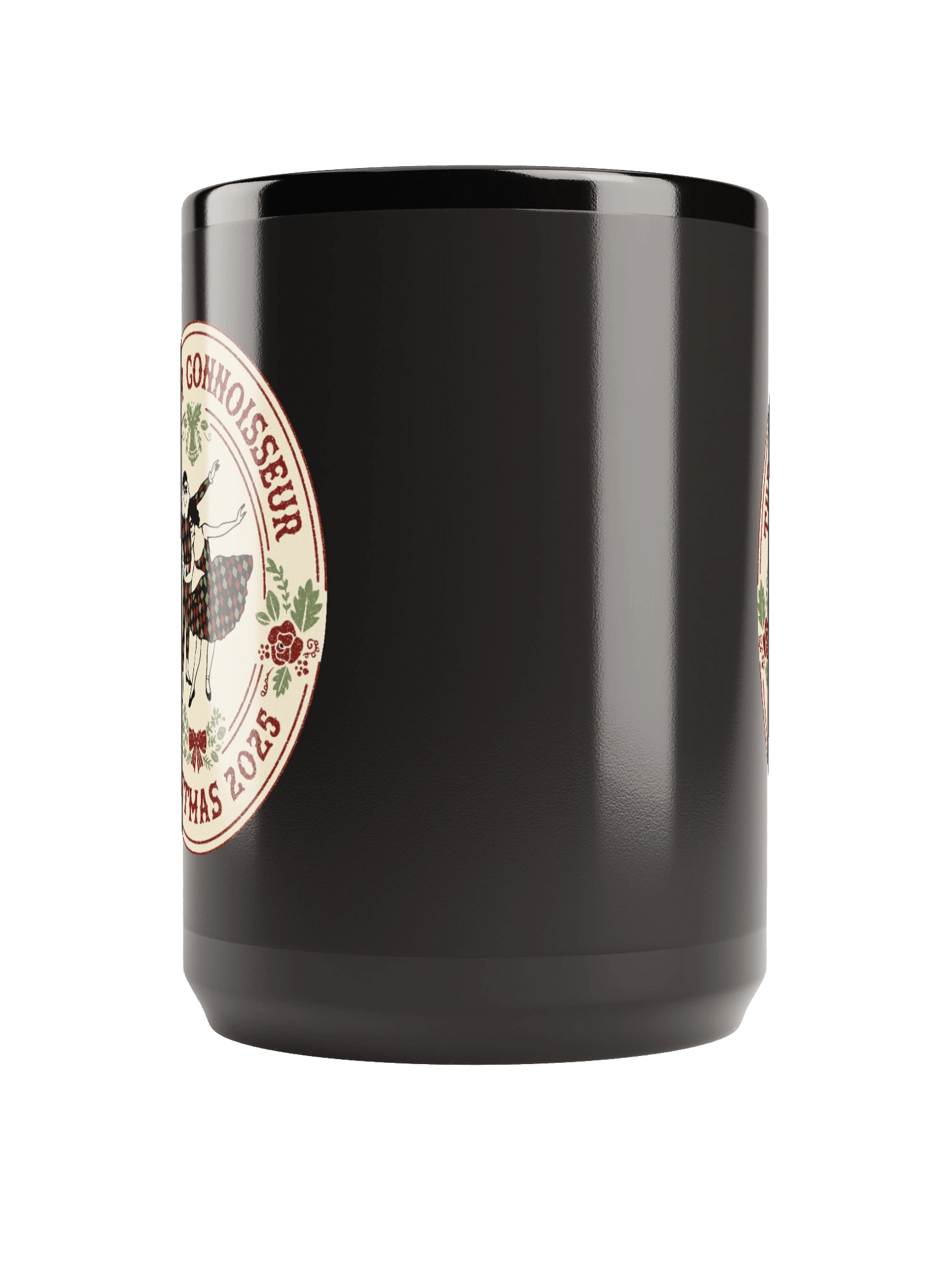 Harlequin Christmas Emblem 15 oz. Mug - Black product image (5)