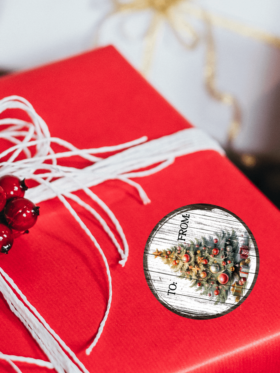Christmas Tree Style Gift Stickers product image (1)