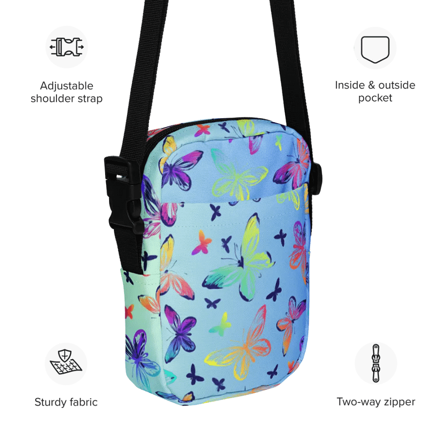 Butterfly powder blue Crossbody Bag for nature enthusiasts product image (11)
