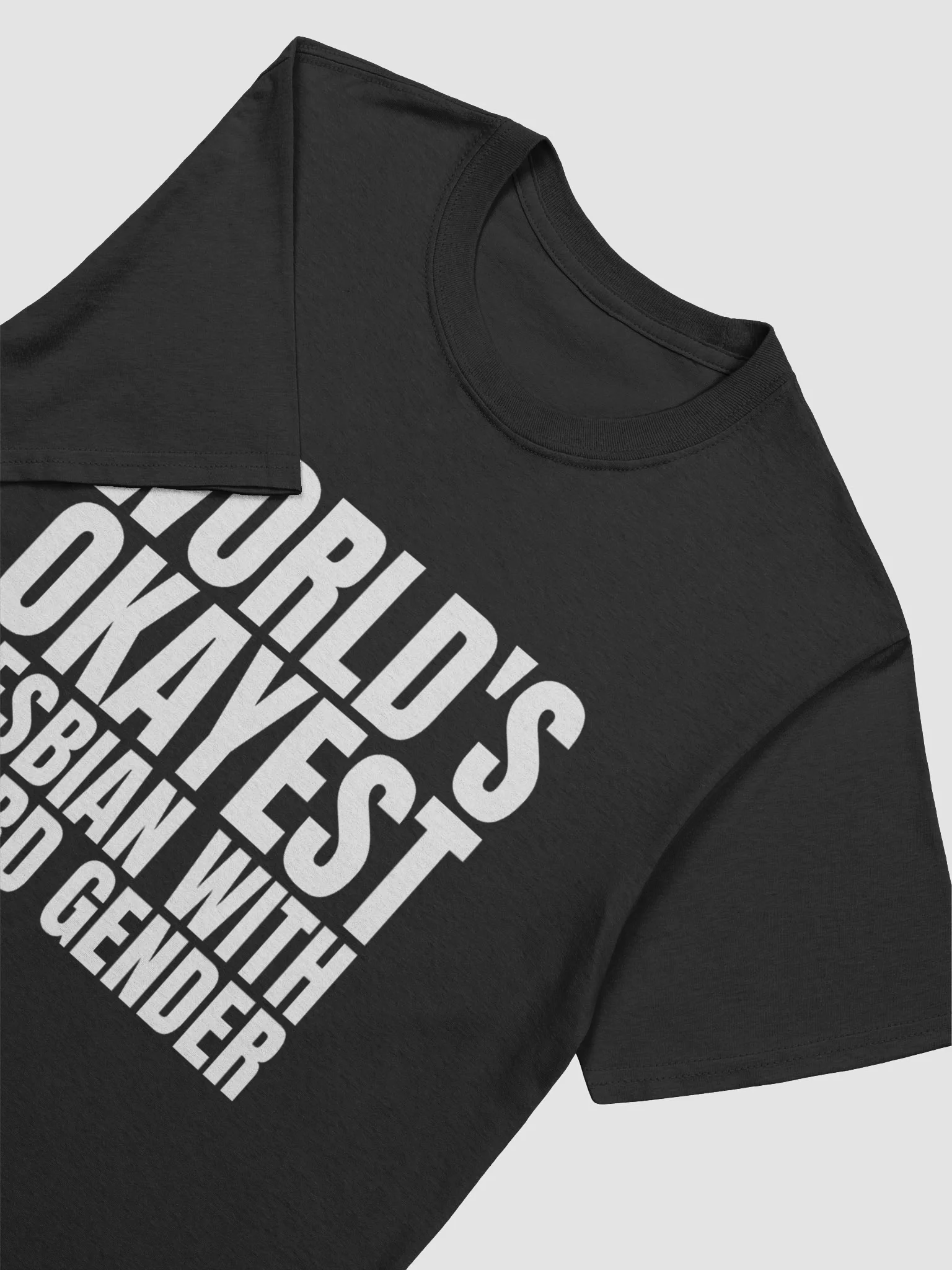 WORLD'S OKAYEST LESBIAN WITH WELRD GENDER T-Shirt product image (7)