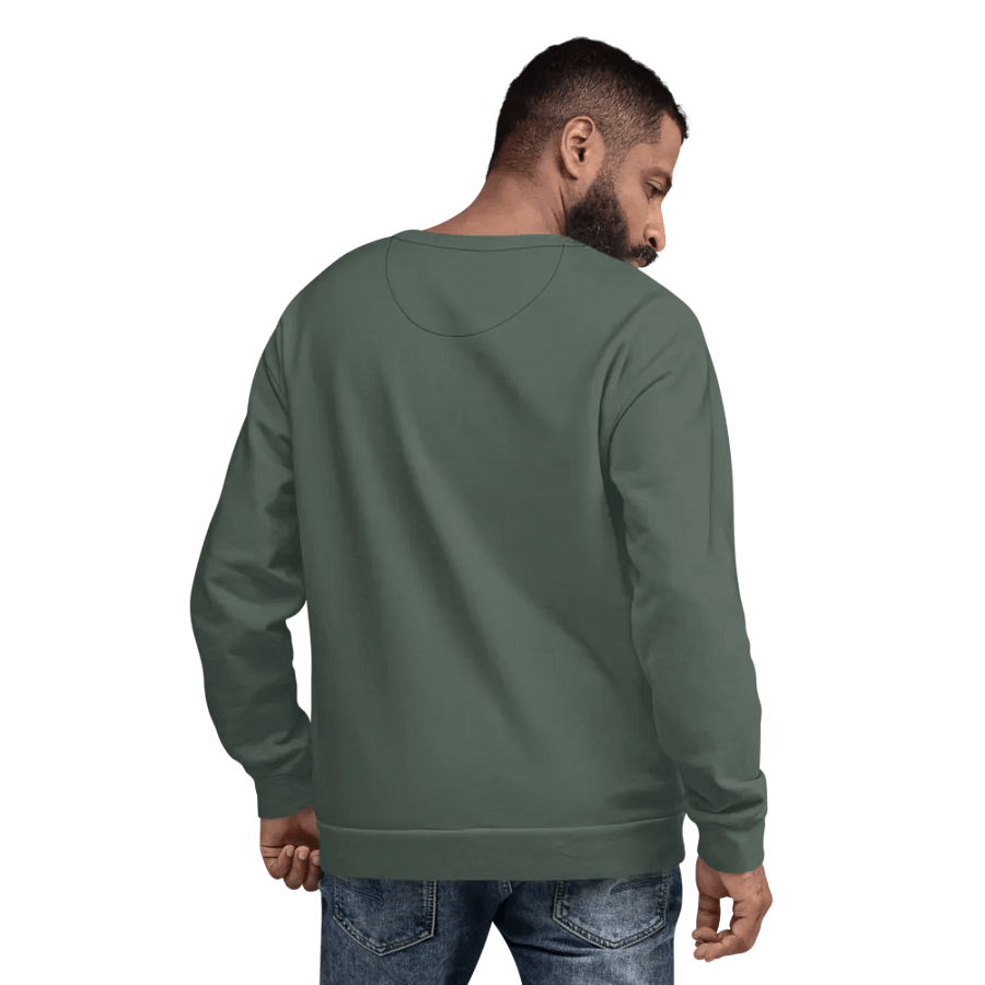 Plain Dark Sage Green Soft Summer Unisex Recycled Polyester Heavyweight Premium Sweatshirt by Treasure Pie product image (10)