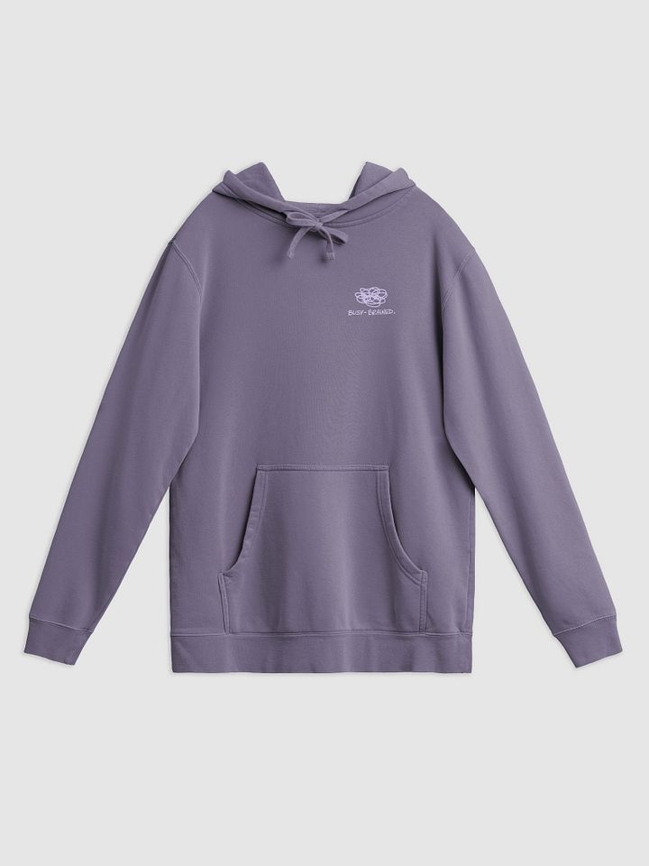 BUSY-BRAINED (sm. lavender design) printed pigment hoodie product image (13)